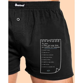 Trenýrky Bastard To do list na rozlučku se svobodou a fix pánské trenky Black