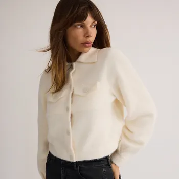 Dámský svetr Reserved - LADIES` SWEATER - krémová - 6601B-01X - 6601B-01X-L-2