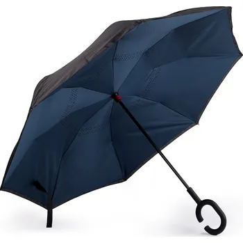 Obrácený deštník dvouvrstvý, velké, 8 modrá pařížská