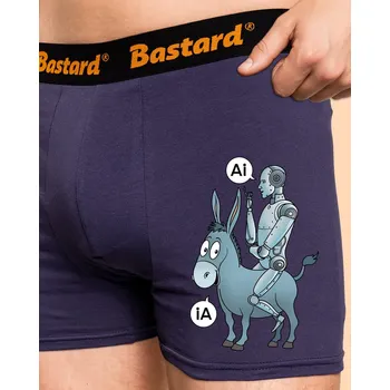 Trenýrky Bastard Osel a AI boxerky Blue Navy