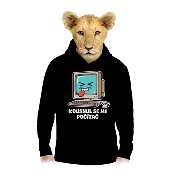 Chlapecká mikina Bastard Kousnul se mi počítač dětská mikina klokanka Black