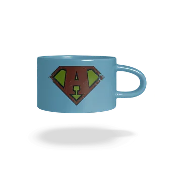 Bastard Jsem superhrdina hrnek makronka Blue Macaron