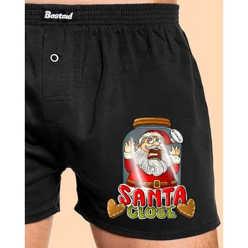 Trenýrky Bastard Santa close pánské trenky Black
