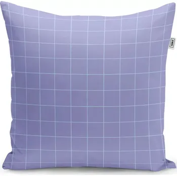 Polštář Sablio Polštář Čtvercový vzor fialové - 50x50 cm