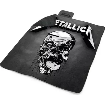 deka Sablio Plážová deka METALLICA Lebka Šedá: 200x140 cm