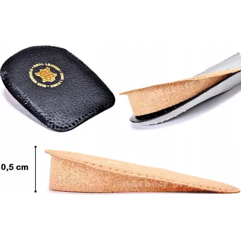 Obraz 36/41 ČERNÉ KORKOVÉ PODPATĚNKY Z KŮŽE PRO ŽENY ZVYŠUJÍCÍ VÝŠKU O 0,5 CM + 5 MM