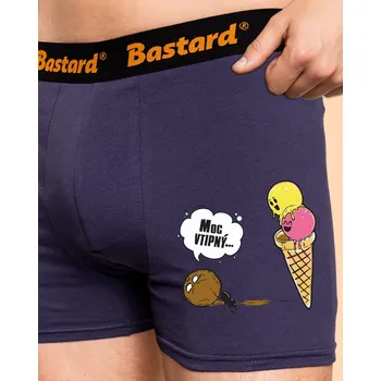 Trenýrky Bastard Moc vtipný boxerky Blue Navy