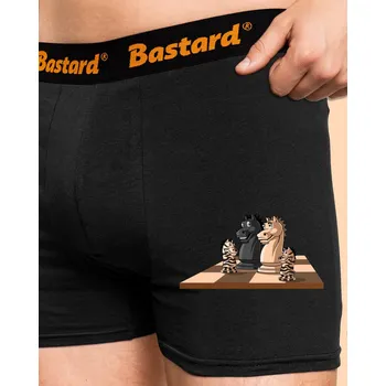 Trenýrky Bastard Šachová rodina boxerky Black