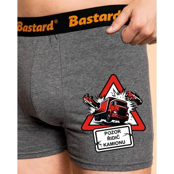 Trenýrky Bastard Řidič kamionu boxerky Gray Melange