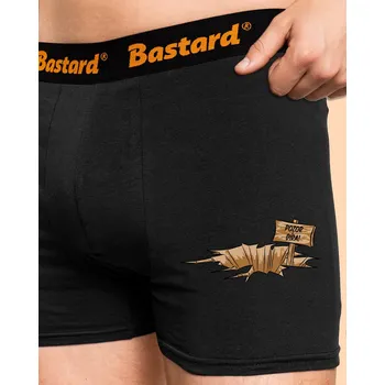 Trenýrky Bastard Pozor díra boxerky Black