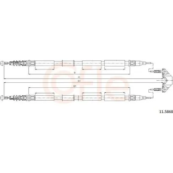Lanko parkovací brzdy Lanovod parkovací brzdy COFLE 11.5868