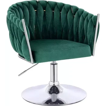 LuxuryForm DESIGN Kosmetická židle NORDEN VELUR na stříbrném talíři - zelená