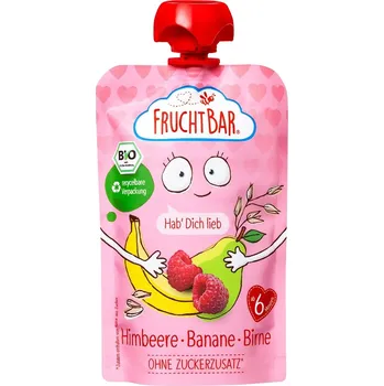 FRUCHTBAR BIO Ovocná kapsička s banánem, hruškou a malinami 100g