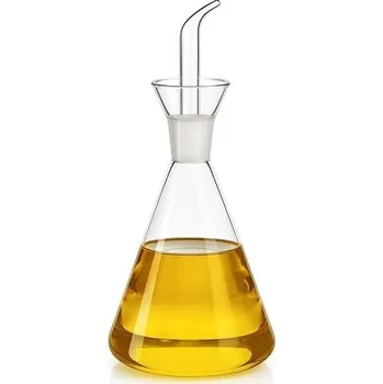 Skleněná láhev na olivový olej, ocet atd. Nepropustná, vyrobená ze skla, vhodná i do kuchyně,