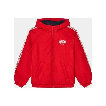 Dámská bunda Tommy Hilfiger Bunda pro přechodné období Heritage Logo Windbreaker KB0KB08880 Červená Regular Fit 8Y