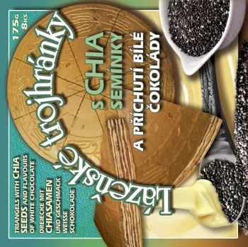 Lázeňské trojhránky s chia semínky a příchutí bílé čokolády 160 g (1 ks)