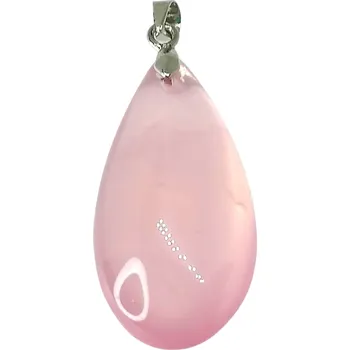 Přívěsek Růženínový přívěsek kapka, velká 3cm, téměř průhledná