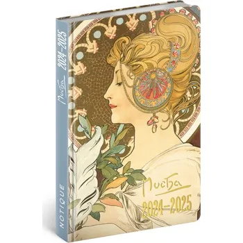 Diář 18měsíční diář Petito – Alfons Mucha 2024/2025, 11 × 17 cm