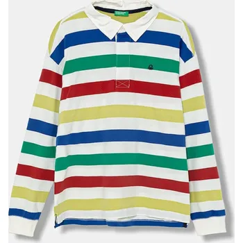 Oblečení a móda Dětská bavlněná polokošile United Colors of Benetton 33CKC301X.G.seasonal bílá 00X, vel. 130
