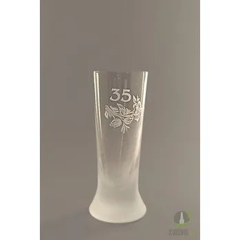 Pískovaný panák - 35 let (růže)