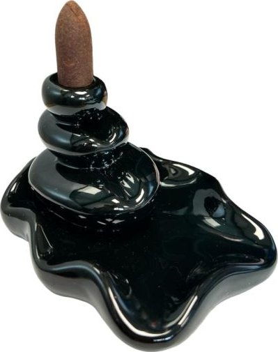 Mani Bhadra Mani Bhadra Stojan na vonné kužely Tekoucí dým Zenové kameny v jezírku, 12,5 x 8 cm
