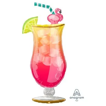 Foliový balonek Flamingo drink 50 x 104 cm