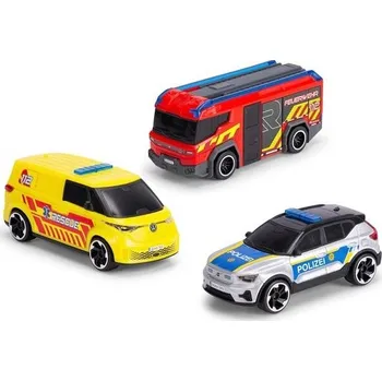 Hračka Dickie Toys - Autíčka SOS Team (každé 15 cm) - Sada 3 volně se pohybujících aut pro děti od 3 let,