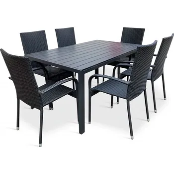 Zahradní sestava Vikio Zahradní set 150x90 pro 6 osob DT276 antracit ZA AKČNÍ CENU