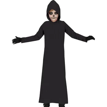 Karnevalový kostým Guirca Dětská černá tunika s kapucí - dětský unisex kostým Velikost: 5 - 6 let