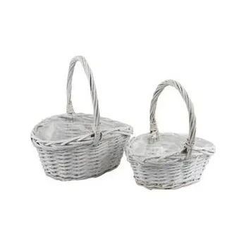 Nákupní košík Proutěný košík bílý, sada 2 ks P2221