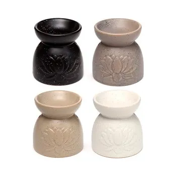 Aroma lampa Keramická aromalampa na olej a vosk -Eden-Lotos reliéf