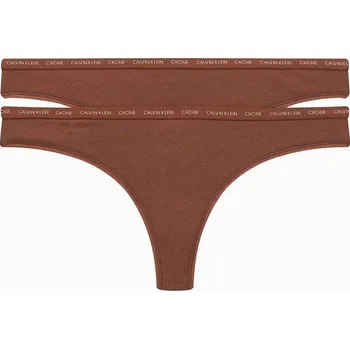 Dámské spodní prádlo Dámská tanga Calvin Klein 000QD3788E W5M SMRKOVÁ (2 ks) Velikost: M