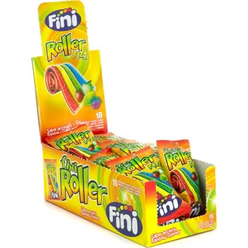 Cukrovinka FINI ROLLER kyselý pásek - duha 20 g (18 ks)