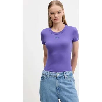 Pánské oblečení Tričko Hugo Blue Easy Tee_B 50523924 fialová 45X, vel. S