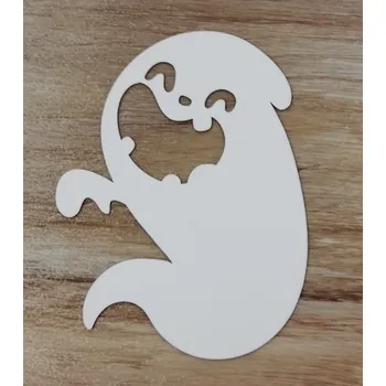 Bílý výřez na okno - duch malý č.6 - 10x8cm