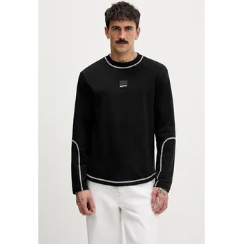 Pánské tričko Bavlněné tričko s dlouhým rukávem Karl Lagerfeld Jeans B1M17071 černá 99X, vel. L