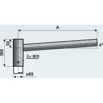 Průmyslové svítidlo UD 1/89 - 2500 výložník rovný AMAKO 0612500089