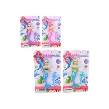 Panenka Panenka mořská panna na kartě, 3 barvy 15 cm (1 kus)