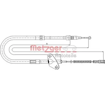 Lanko parkovací brzdy Lanovod parkovací brzdy METZGER 10.9871