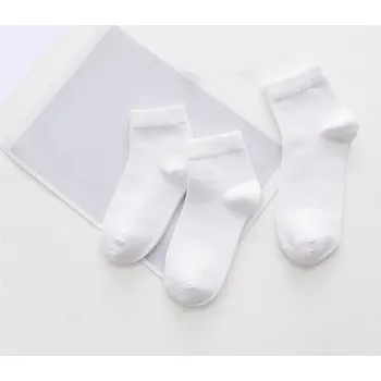 Dětské bavlněné bílé ponožky - 5 párů 10-14 let