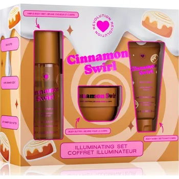 Tělový sprej I Heart Revolution Xmas 2025 I Heart Revolution Cinnamon Swirl Body Butter tělové máslo 65 ml + I Heart Revolution Cinnamon Swirl Body Wash sprchový gel 50 ml + I Heart Revolution Body & Hair Mist parfémovaný sprej na tělo a vlasy 100 ml