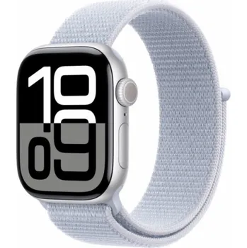Chytré hodinky Apple Watch GPS Series 10, 46mm stříbrné hliníkové pouzdro se sportovním páskem Blue Cloud