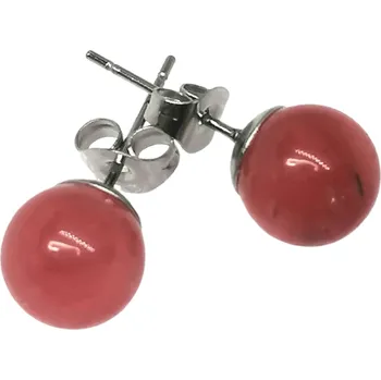 Náušnice Naušnice kuličky jahodový křišťál 8 mm