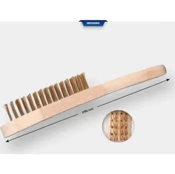 Nářadí pro automobil Brilliant Tools BT706009 Ruční drátěný kartáč, mosazný, 4řadý, 290 mm