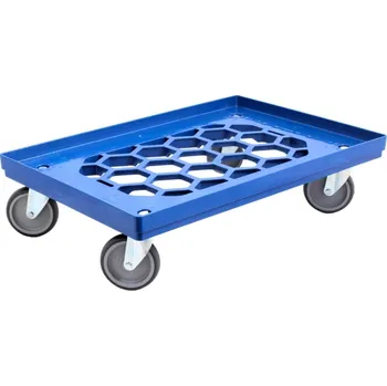 Plošinový vozík Vozík na přepravky s mřížkou 600*400 mm, 4 otočná kolečka