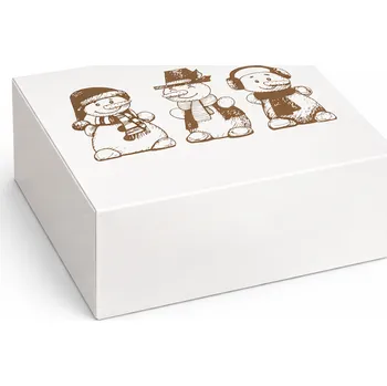 Dárková krabička VÁNOČNÍ KRABIČKA SE SNĚHULÁKY, 18X18X9 CM