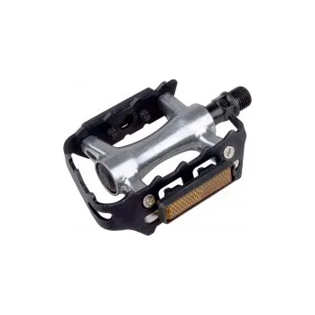 Pedál na kolo Pro-T pedály 979 kuličkové dural/dural, stříbrno-černá
