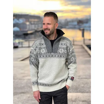 Pánský svetr Nordlys of Norway Norský svetr Mønstret - bílý Velikost: L