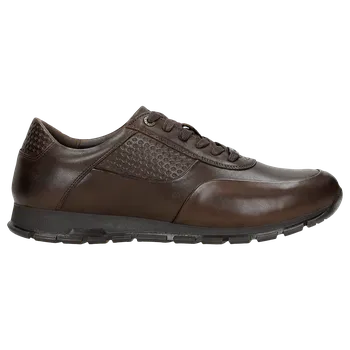Pánské polobotky Prémiové Sportovní Tmavě Hnědé Pánské Sneakers Z Kůže Wojas 907852 41