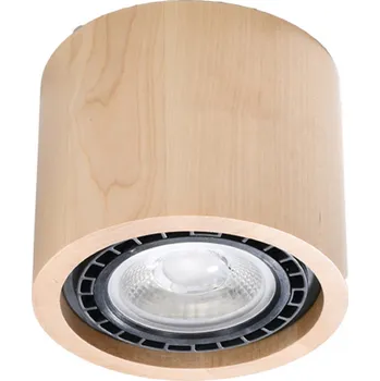 Stropní svítidlo BASIC 1 skandinávský dřevěný do obýváku a kuchyně SOLLUX 14x14 cm